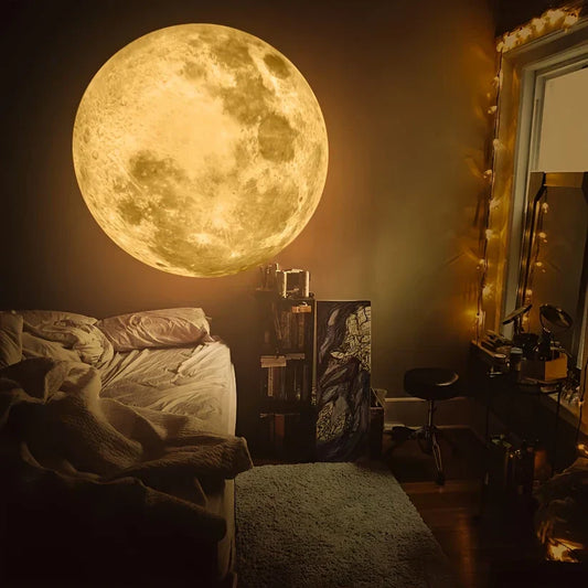 USB Power 3 Color Moon Lamps | 360Β° Rotatable LED Night Light