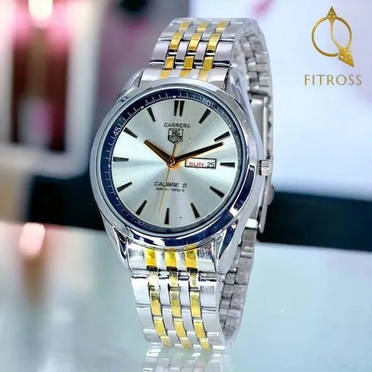 Fitrossβ’ Men's Elite Two-Tone Quartz Watch β Classic Silver & Gold Professional Timepiece